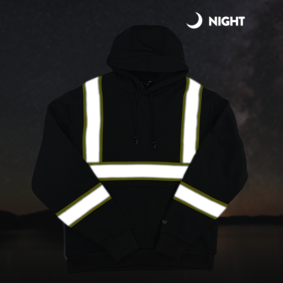 Men's Hi-Vis Safety Hooded Pullover Sweatshirt