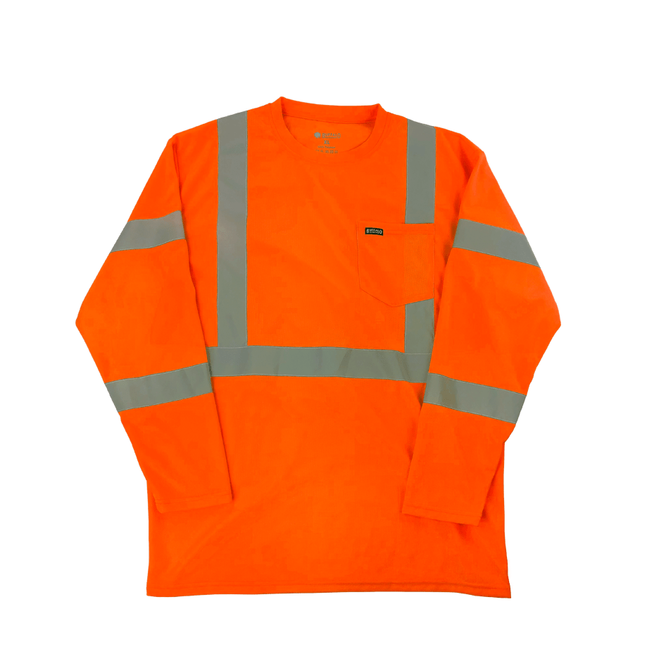 Reflective Hi-Vis Safety Pocket Long Sleeve T-Shirt