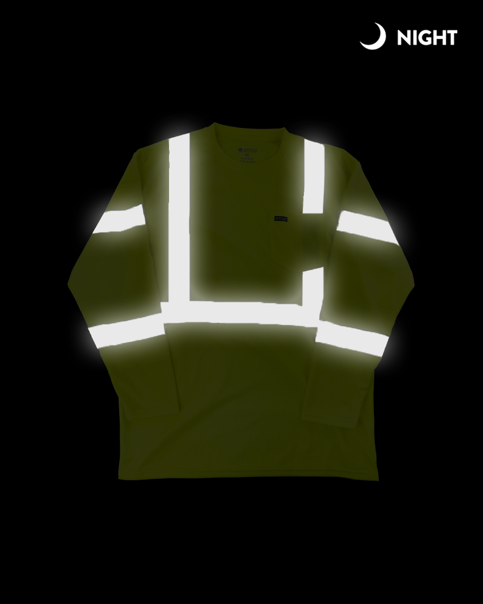 Reflective Hi-Vis Safety Pocket Long Sleeve T-Shirt
