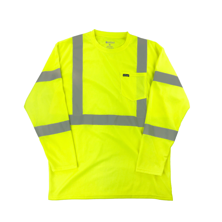 Reflective Hi-Vis Safety Pocket Long Sleeve T-Shirt