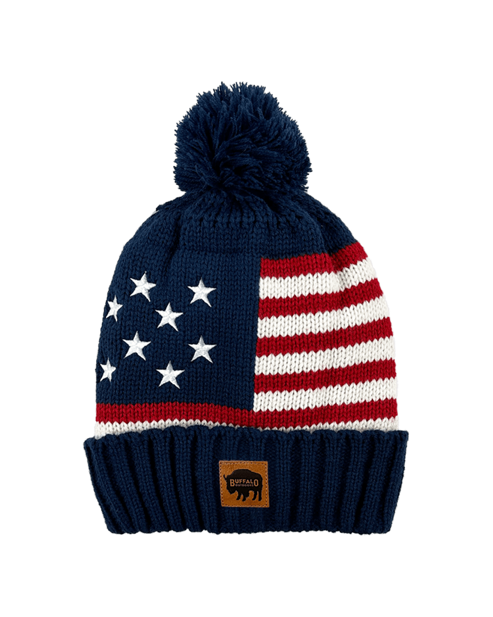 Americana Knit Pom Hat