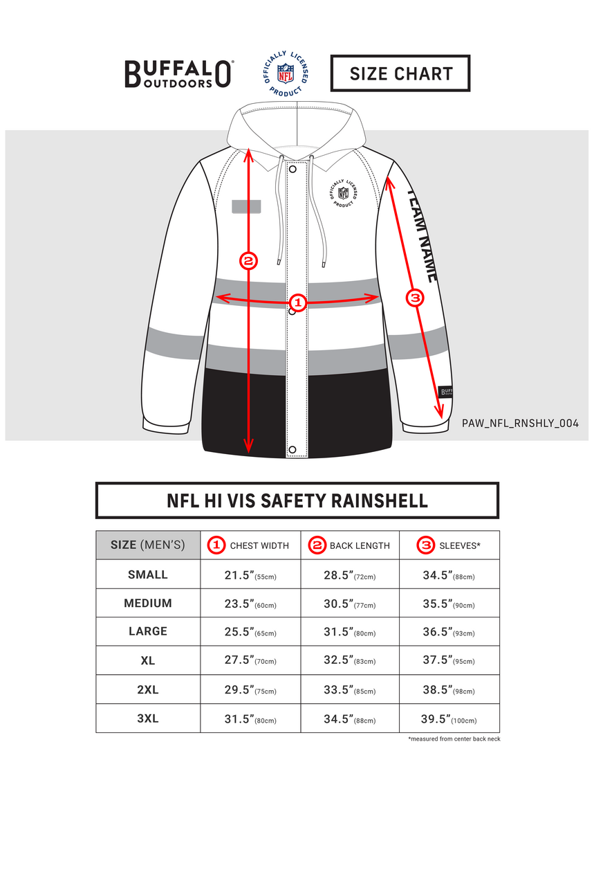 NFL Hi-Vis Safety Reflective Hooded Rainshell