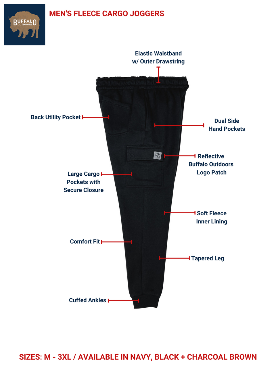 Men's Fleece Cargo Joggers