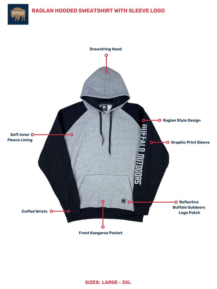 Raglan Hooded Sweatshirt with Sleeve Logo