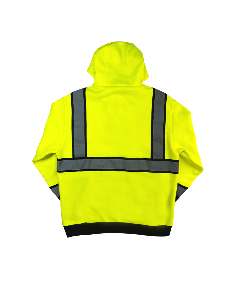 Men's Hi-Vis Safety Hooded Pullover Sweatshirt