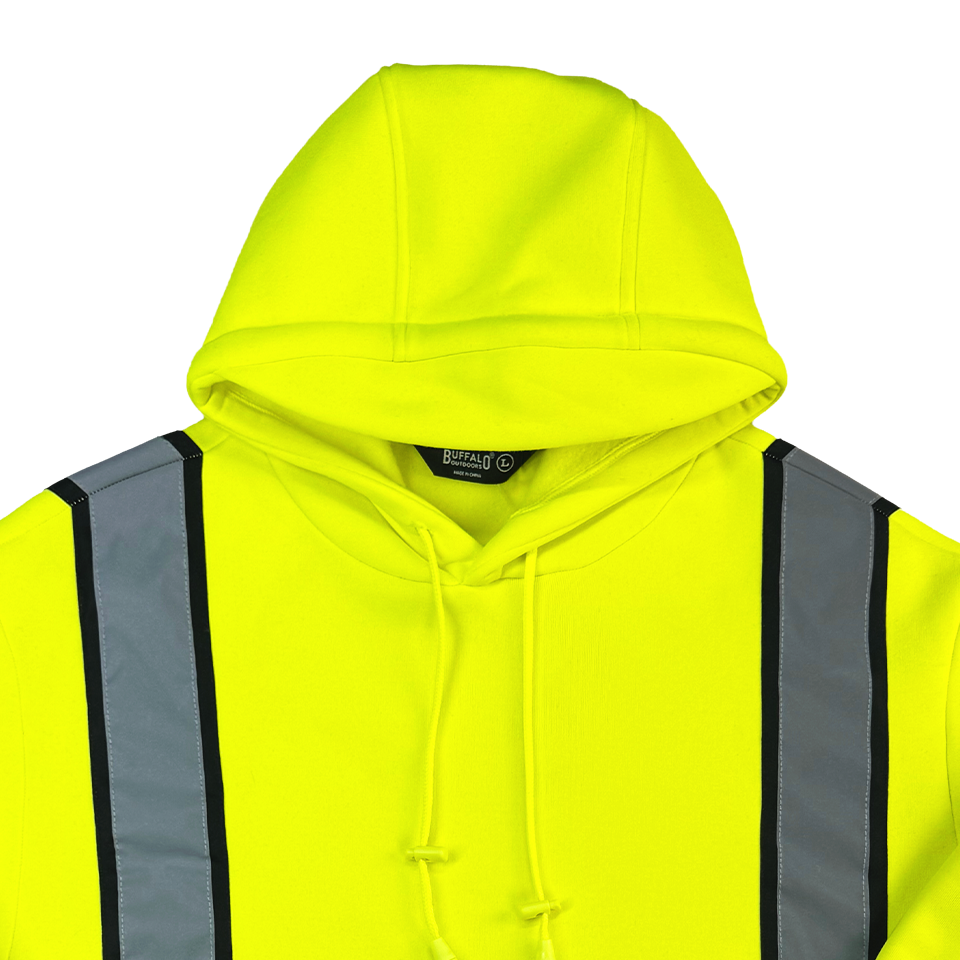 Men's Hi-Vis Safety Hooded Pullover Sweatshirt