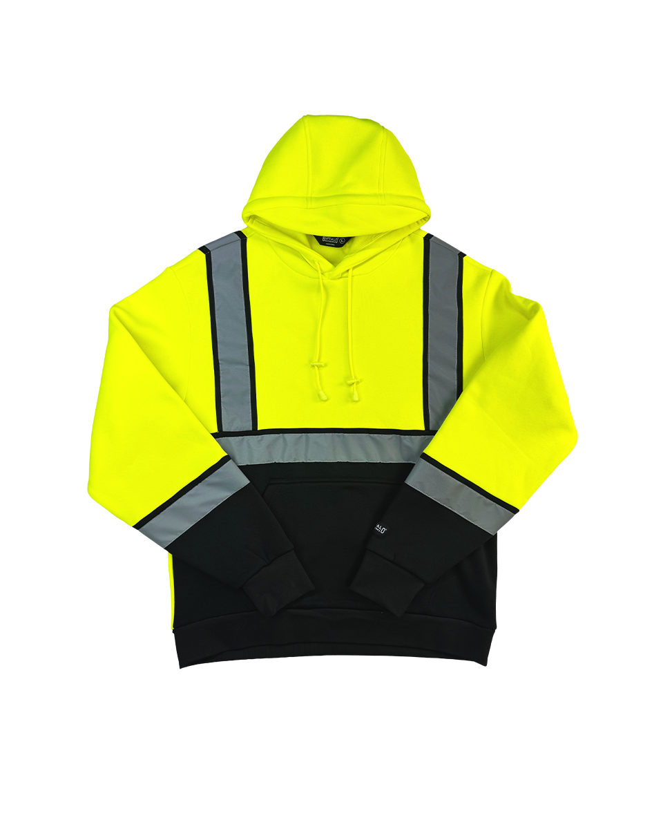 Men's Hi-Vis Safety Hooded Pullover Sweatshirt