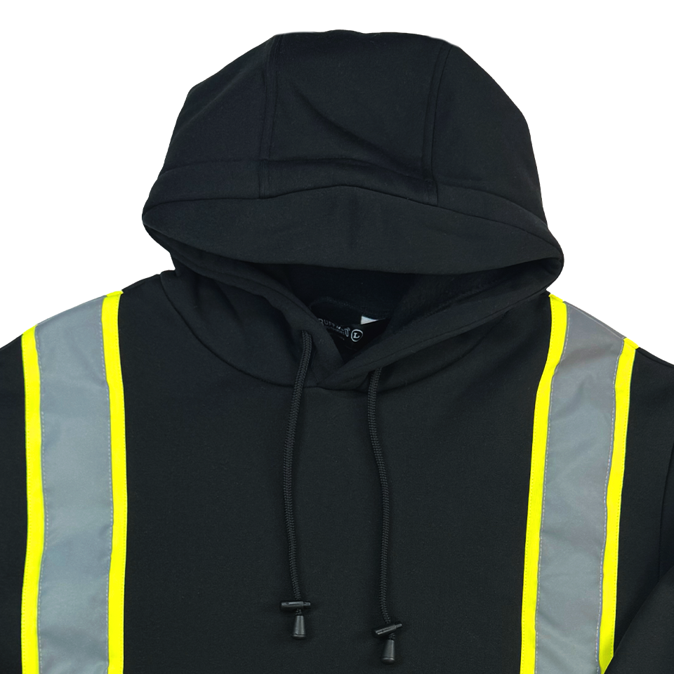 Men's Hi-Vis Safety Hooded Pullover Sweatshirt