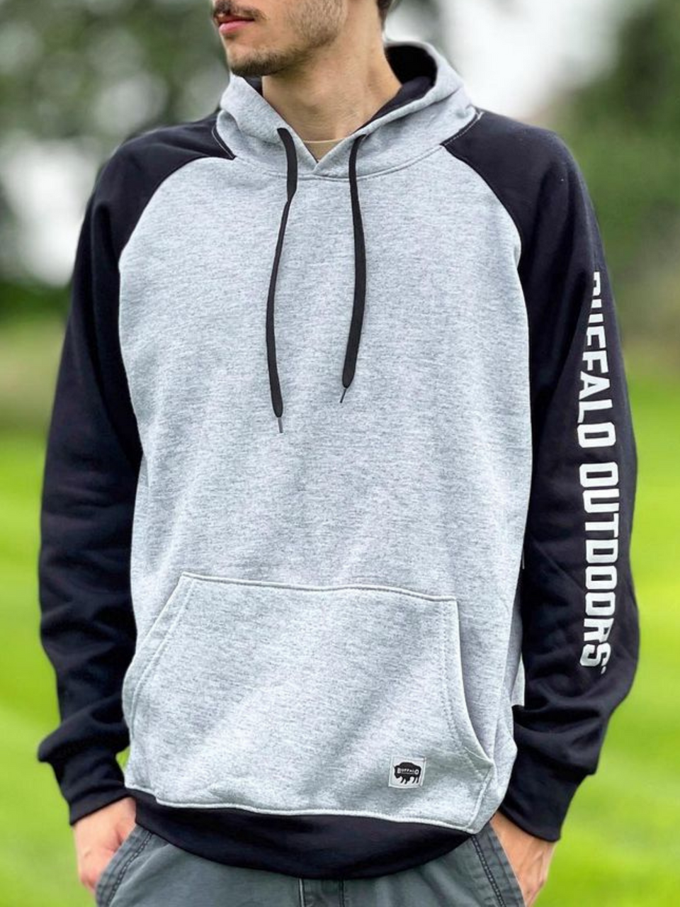 Raglan Hooded Sweatshirt with Sleeve Logo
