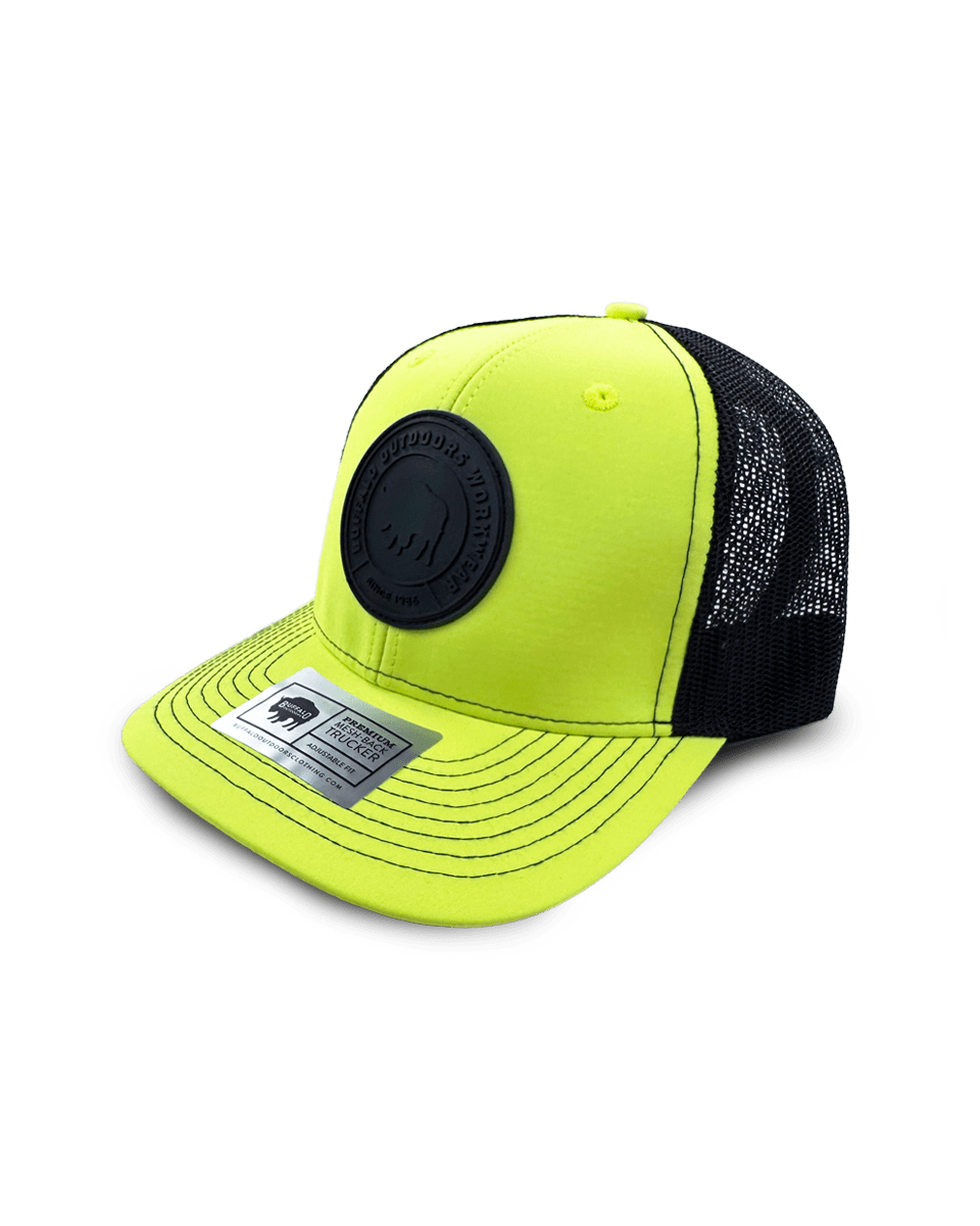 Hi-Vis Black Circle Patch Hat