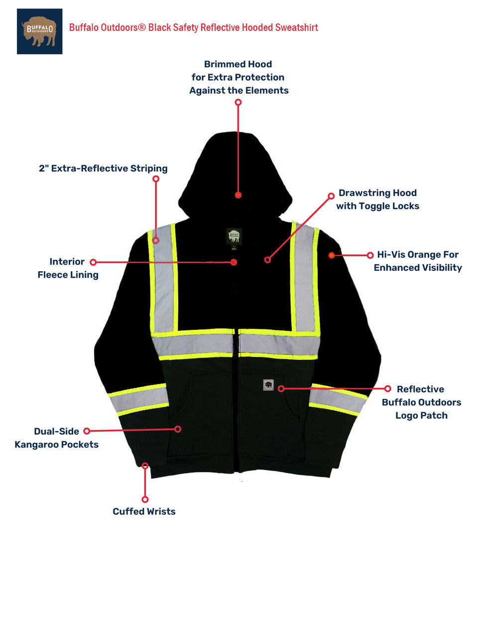Safety Reflective Hooded Sweatshirt